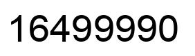 Number 16499990 black image