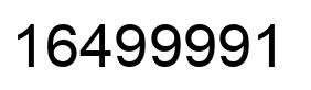 Number 16499991 black image