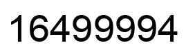 Number 16499994 black image