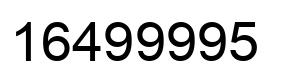 Number 16499995 black image