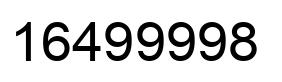 Number 16499998 black image