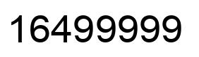 Number 16499999 black image