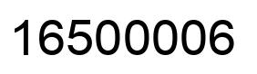 Number 16500006 black image
