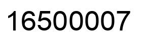 Number 16500007 black image
