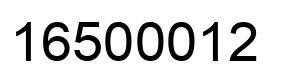 Número 16500012 imagen negro