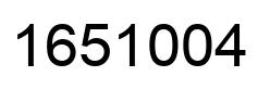 Number 1651004 black image
