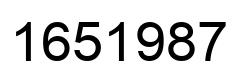 Number 1651987 black image