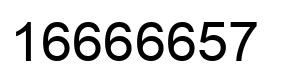 Number 16666657 black image