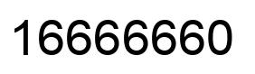 Number 16666660 black image