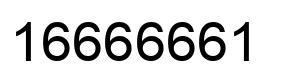 Number 16666661 black image