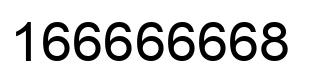 Number 166666668 black image