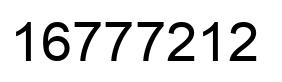 Número 16777212 imagen negro