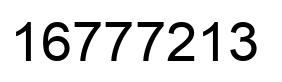 Número 16777213 imagen negro