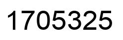 Number 1705325 black image