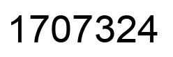 Number 1707324 black image