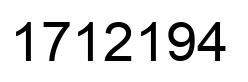 Number 1712194 black image