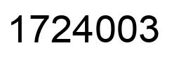 Number 1724003 black image