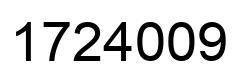 Number 1724009 black image