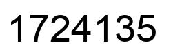 Number 1724135 black image