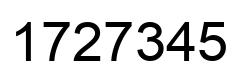 Number 1727345 black image
