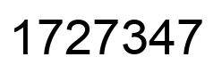 Number 1727347 black image