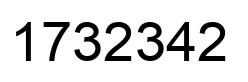 Number 1732342 black image