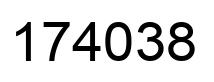 Number 174038 black image