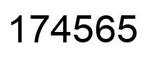 Number 174565 black image