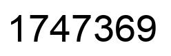 Number 1747369 black image