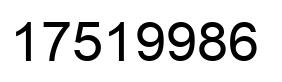 Number 17519986 black image
