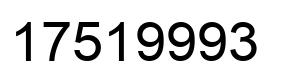 Number 17519993 black image