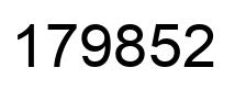 Number 179852 black image