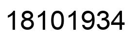 Number 18101934 black image