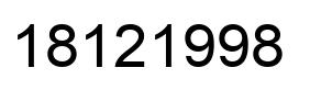 Number 18121998 black image