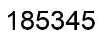 Number 185345 black image