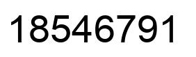 Number 18546791 black image
