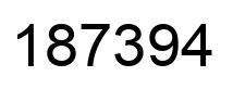 Number 187394 black image