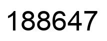 Number 188647 black image