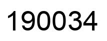 Number 190034 black image