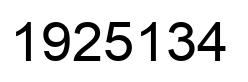 Number 1925134 black image