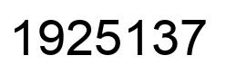 Number 1925137 black image
