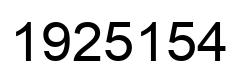 Number 1925154 black image