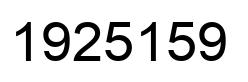 Number 1925159 black image