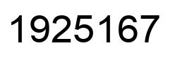Number 1925167 black image