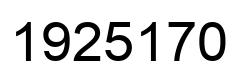 Number 1925170 black image