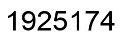 Number 1925174 black image
