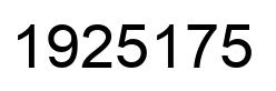 Number 1925175 black image