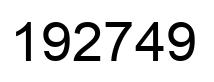 Number 192749 black image