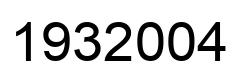 Number 1932004 black image