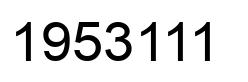 Number 1953111 black image